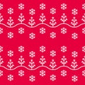 Seamless winter pattern snowflakes and trees
