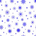 Seamless winter pattern. Snowflakes on a white background.Seasonal decor