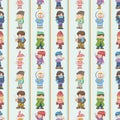 Seamless winter people pattern Royalty Free Stock Photo