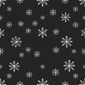 Seamless Winter Snowflake Pattern Holiday Background Black and White Design Royalty Free Stock Photo