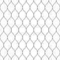 Seamless wired netting fence. Simple black vector illustration on white background