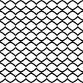Seamless wired netting fence. Simple black vector illustration on white background Royalty Free Stock Photo