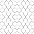 Seamless wired netting fence. Simple black vector illustration on white background