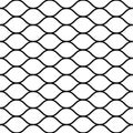 Seamless wired netting fence. Simple black vector illustration on white background Royalty Free Stock Photo