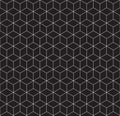 Seamless wireframe cubic abstract geometric isometric pattern background texture.