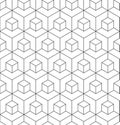 Seamless wireframe cubic abstract geometric isometric pattern background texture.
