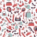 Seamless woman accessories background