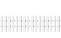 Seamless wooden fence isolated on white or transparent background. vector illustration of realistic endless white picket