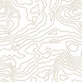 Seamless wooden pattern. Wood grain texture. Dense golden wavy lines. Abstract white topographic background. Vector illustration Royalty Free Stock Photo