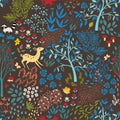 Seamless woodland pattern