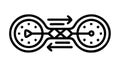 Seamless Workflow & Time Synchronization Abstract Vector Icon, vector design Generative AI Royalty Free Stock Photo