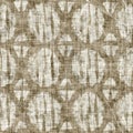 Seamless woven french linen torn weave pattern. Aged sepia tone rustic textile stripe pattern. Burnt umber brown texture Royalty Free Stock Photo