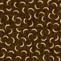 Seamless woven linen damask pattern. Aged sepia tone rustic textile pattern. Burnt umber brown texture background. Rough