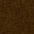 Seamless woven linen pattern. Aged sepia tone rustic textile pattern. Burnt umber brown texture background. Rough