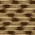 Seamless woven linen weave pattern. Aged sepia tone rustic textile stripe pattern. Burnt umber brown texture background
