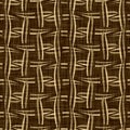 Seamless woven linen weave pattern. Aged sepia tone rustic textile stripe pattern. Burnt umber brown texture background