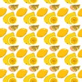 Seamless wrapping fruit elements lemon, Lime slices . orange seamless pattern for decoration, background, personal project and