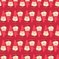 Seamless wrapping paper Christmas theme with Santa Claus pattern.