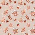 seamless Wrapping paper with Christmas treats elements