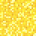 Seamless yellow abstract pattern. Geometric print composed of yellow and orange squares on white background. Imitation of mosaic. Royalty Free Stock Photo