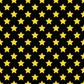 Seamless yellow star pattern on black Royalty Free Stock Photo