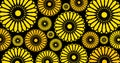 seamless yellow or sun flowers floral background, animate 4k footage clip