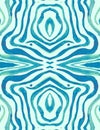 Seamless Zebra Ornament. Blue African Pattern.