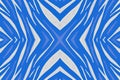 Seamless Zebra Skin. Blue Wildlife Wallpaper. Royalty Free Stock Photo