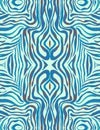 Seamless Zebra Wallpaper. Blue Wildlife Pattern.