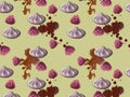 Seamless zephyr and raspberry pattern