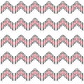 Seamless zig zag chevron pattern with black and red dash line Royalty Free Stock Photo