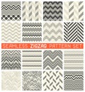 Seamless Zig Zag Pattern Set. Chevron Grapic Print Design Royalty Free Stock Photo