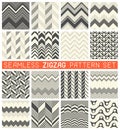 Seamless Zig Zag Pattern Set. Chevron Grapic Print Design