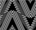 Seamless Zigzag Fabric Print Pattern. Vertical Stripes Black and White Texture Vector. Textile and Home Decoration Royalty Free Stock Photo