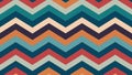 Retro zigzag pattern with warm and cool colors Royalty Free Stock Photo