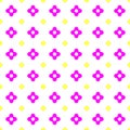 geometric floral seamless pattern. pink and yellow ornament on white background for fabric, wallpaper, packaging, Decorative print Royalty Free Stock Photo