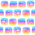 Seamlessl pattern with watercolor rainbow colored vibrant elements