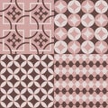 Seamlessly retro patterns pink and brown Royalty Free Stock Photo