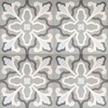 Seampless encaustic cement tile texture with traditional pattern Royalty Free Stock Photo
