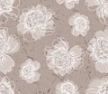 Seampless Flowers pattern grunge green background Royalty Free Stock Photo