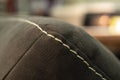Seams on the sofa close-up. Technology Concept. Exhibition of sofas Royalty Free Stock Photo