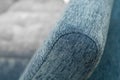 Seams on the sofa close-up. Technology Concept. Exhibition of sofas Royalty Free Stock Photo