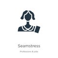 Seamstress icon vector. Trendy flat seamstress icon from professions & jobs collection isolated on white background. Vector