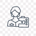 Seamstress vector icon isolated on transparent background, linear Seamstress transparency concept can be used web and mobile