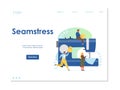 Seamstress vector website landing page design template