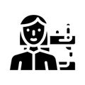 Seamstress woman job glyph icon vector illustration Royalty Free Stock Photo