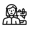 Seamstress woman job line icon vector illustration Royalty Free Stock Photo