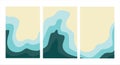 Sean waves on the beach triptych vector