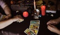 Seance of fortune telling on a Tarot cards Royalty Free Stock Photo