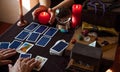 Seance of fortune telling on a Tarot cards